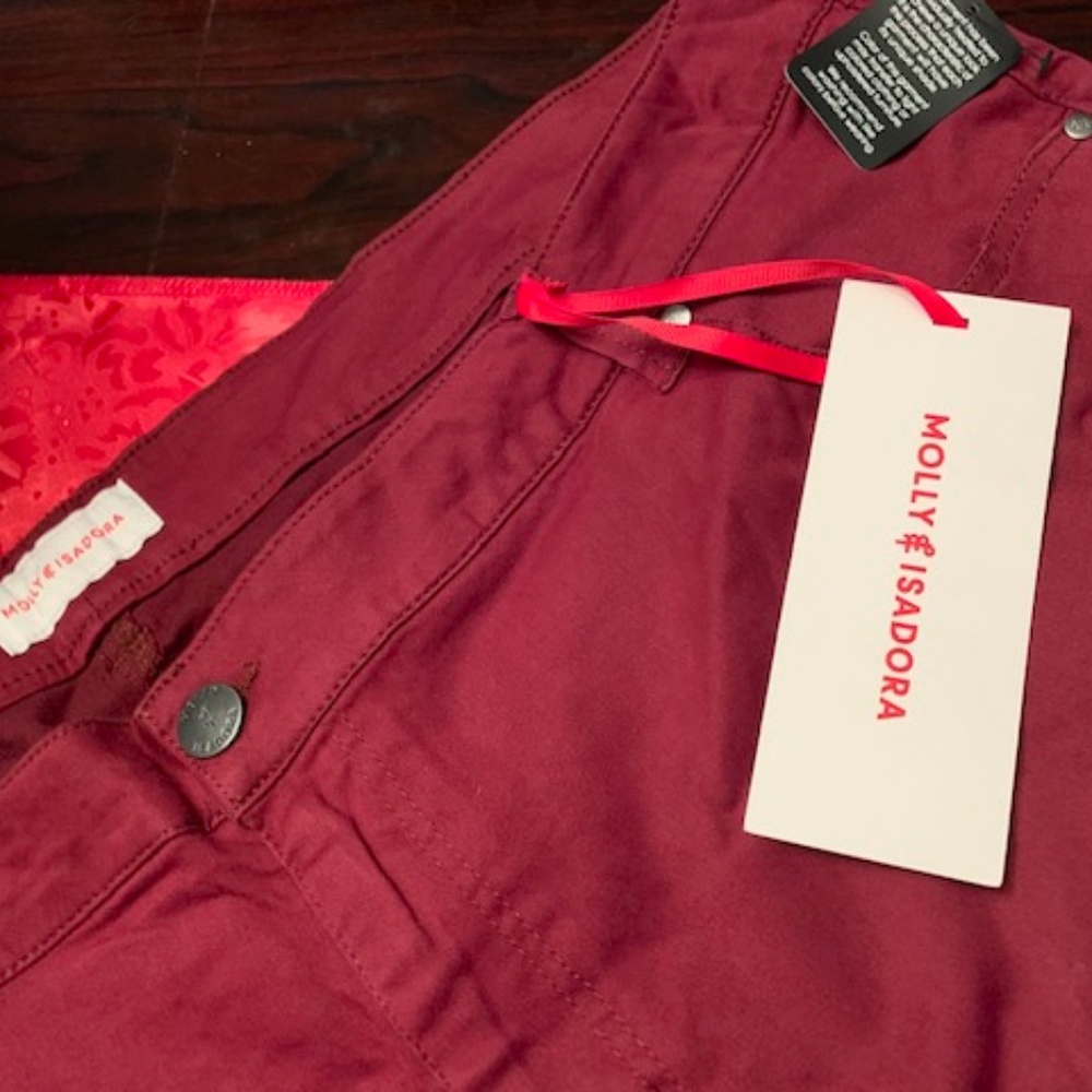Molly & Isadora Maroon Plus Size Jeans